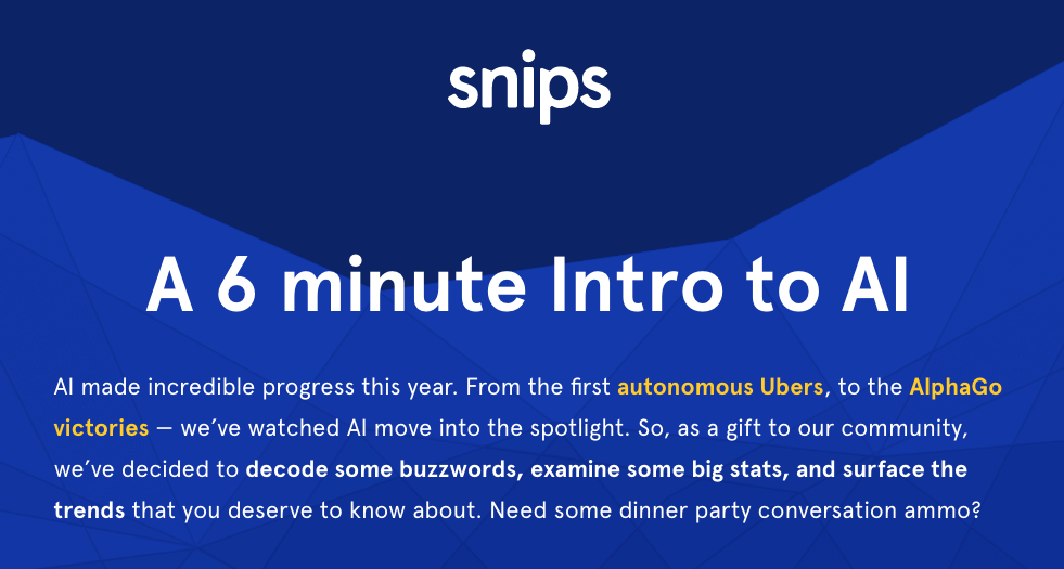 Snips interactive marketing examples