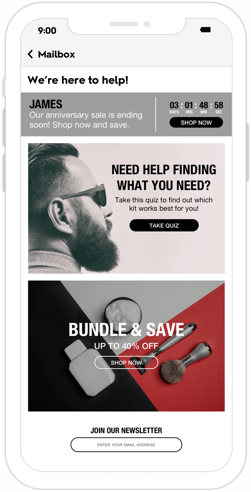 beard brand generic email phone mockup