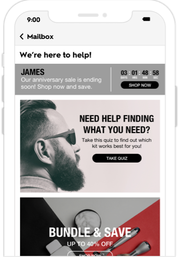 beard brand generic email phone mockup