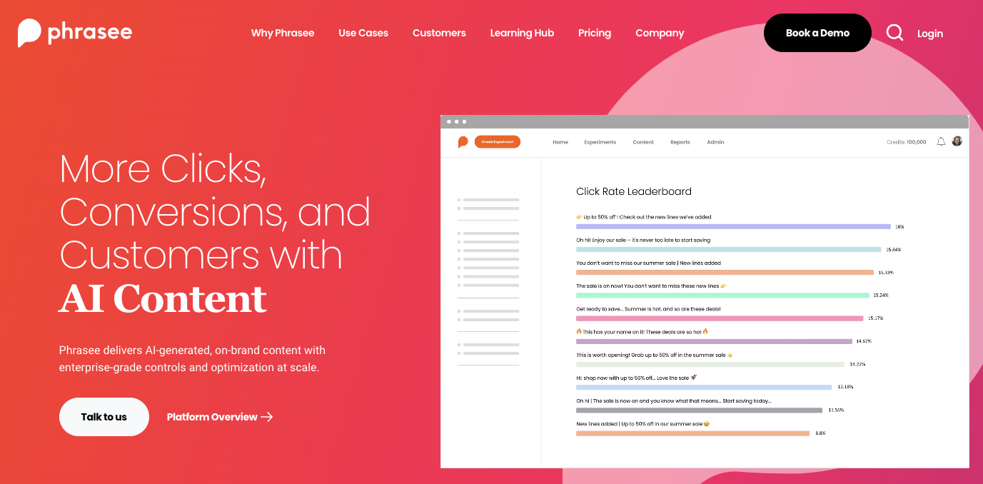 Phrasee email personalization tools