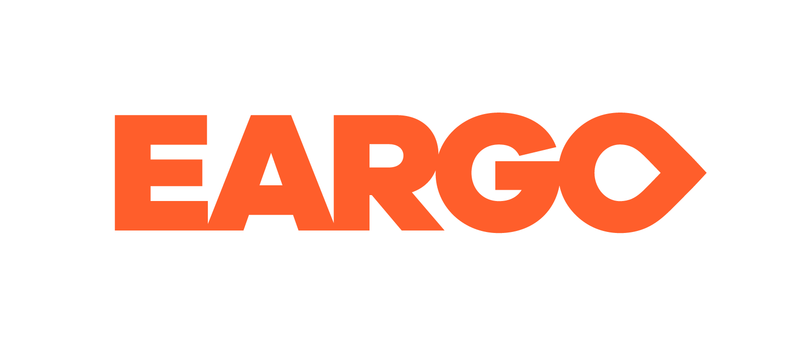The Image Displays The Logo For Eargo, With The Word &Quot;Eargo&Quot; In Bold Orange Letters.