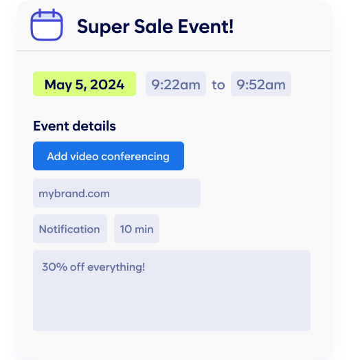 The Cta Creates A Custom Calendar Event For The User