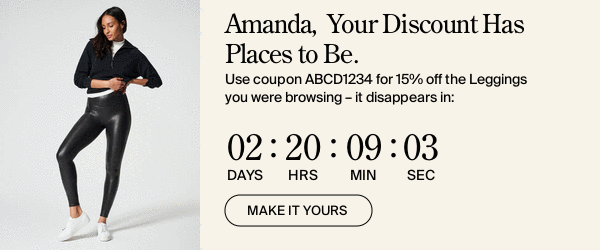 Personalized email with countdown timer and browsed product creating urgency
